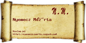 Nyemecz Márta névjegykártya