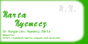 marta nyemecz business card