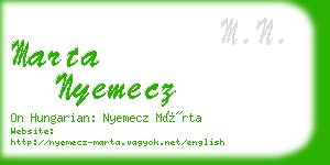 marta nyemecz business card